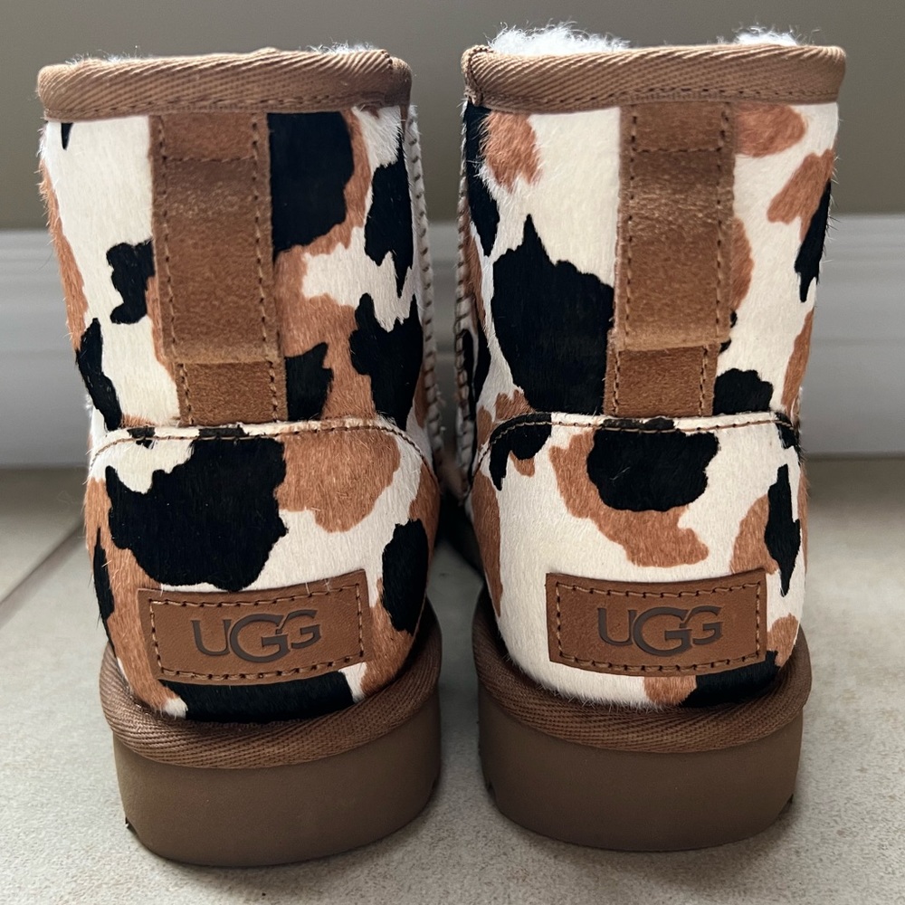 UGG cow print minis - size 5